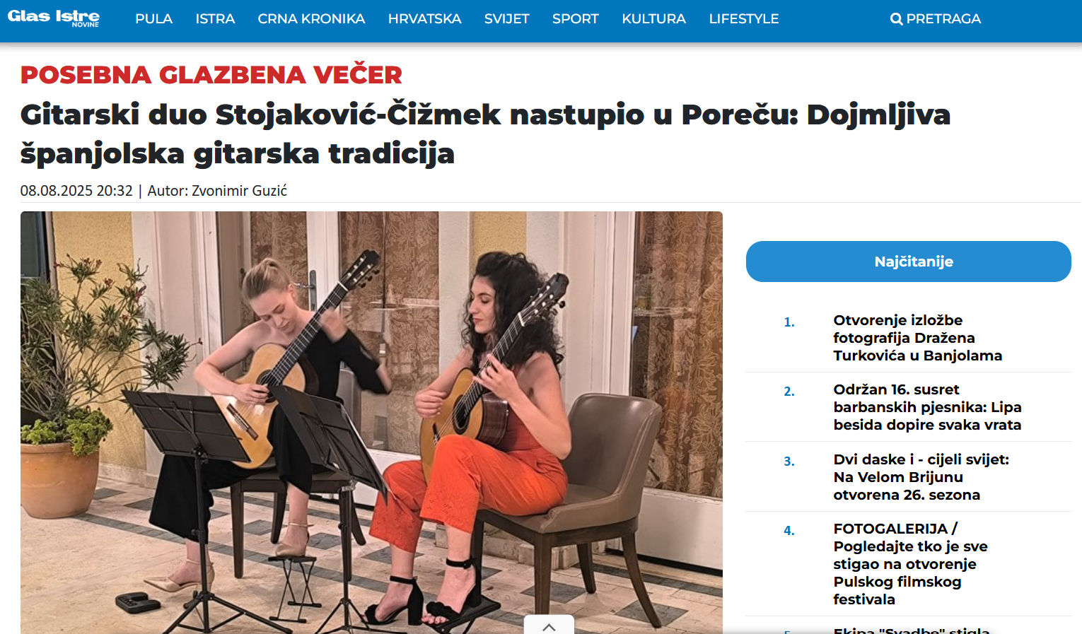 Glas Istre: “Impressive Spanish guitar tradition”